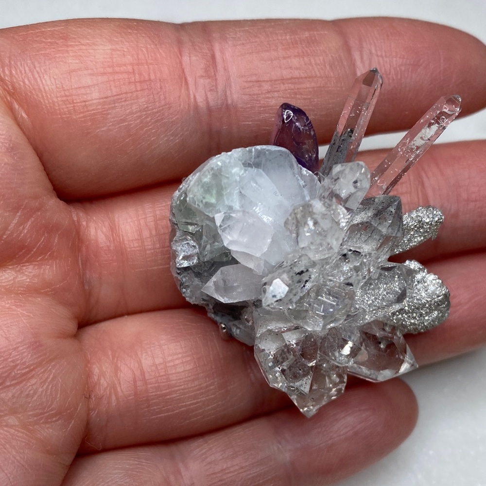 Clear Crystal Cluster Ring With Subtle Green And … - image 8